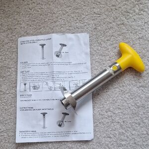 Stainless Steel Pineapple Corer with Yellow Handle